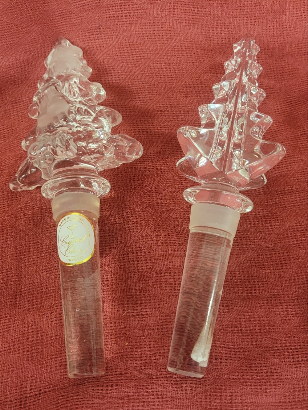 Crystal Clear Glass Bottle Stoppers Set Of 2